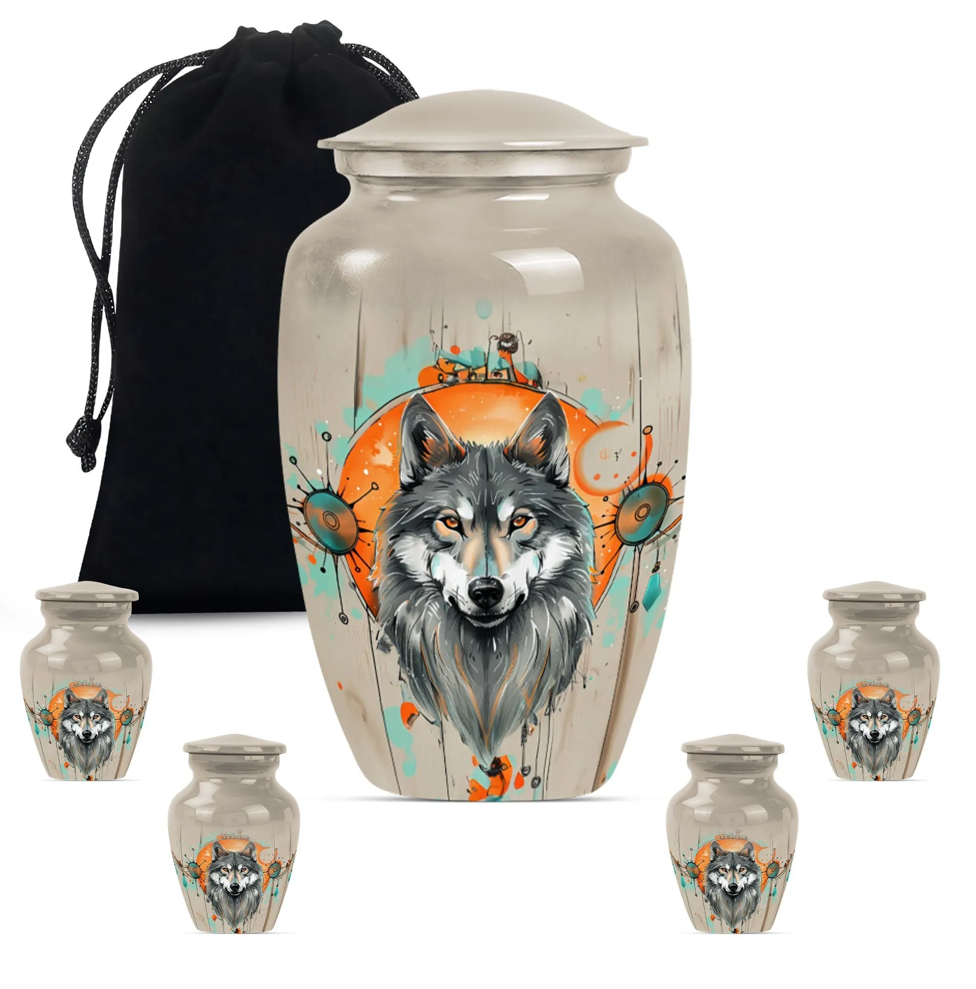 Wolf's Echo: Respected Bearers of Ashes in Burial Cremation Urn