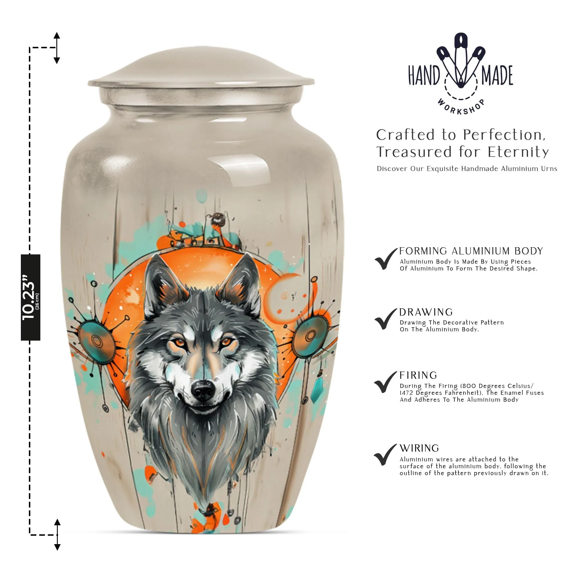 Wolf's Echo: Respected Bearers of Ashes in Burial Cremation Urn