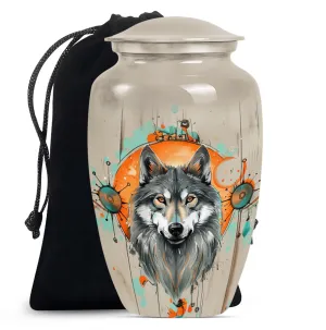 Wolf's Echo: Respected Bearers of Ashes in Burial Cremation Urn