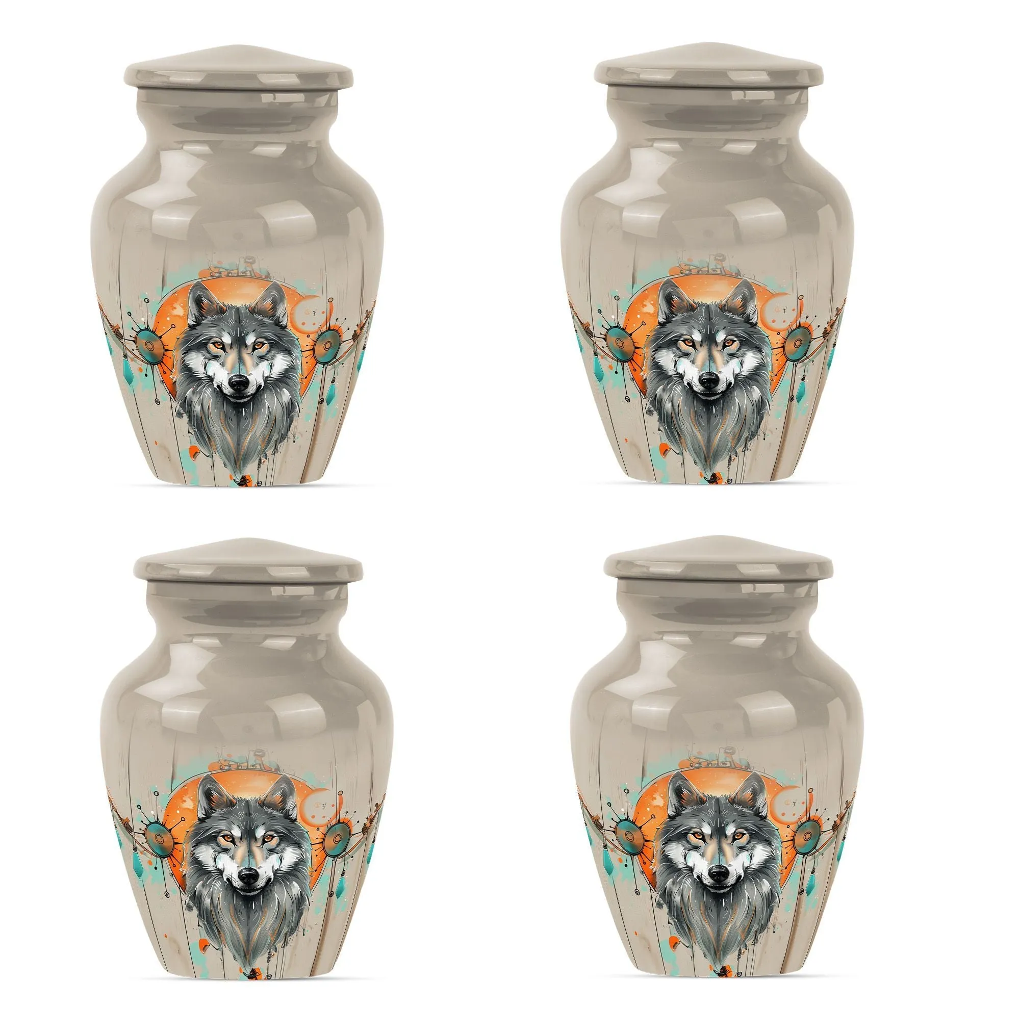 Wolf's Echo: Respected Bearers of Ashes in Burial Cremation Urn