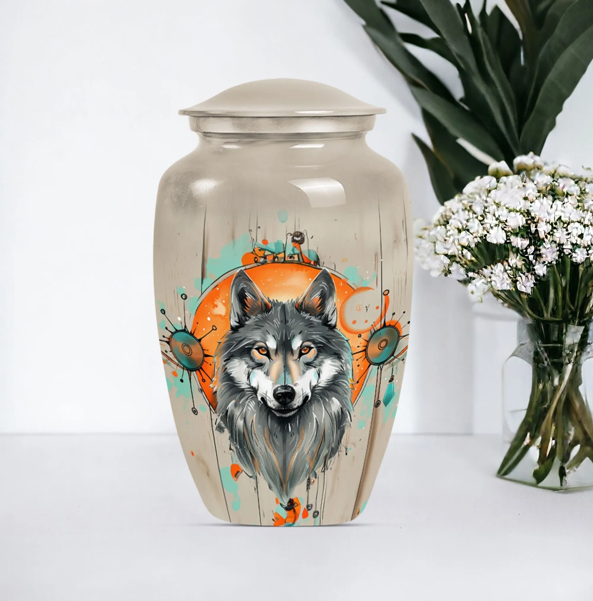 Wolf's Echo: Respected Bearers of Ashes in Burial Cremation Urn